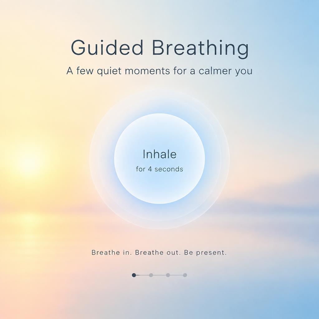 Calm guided breathing session card